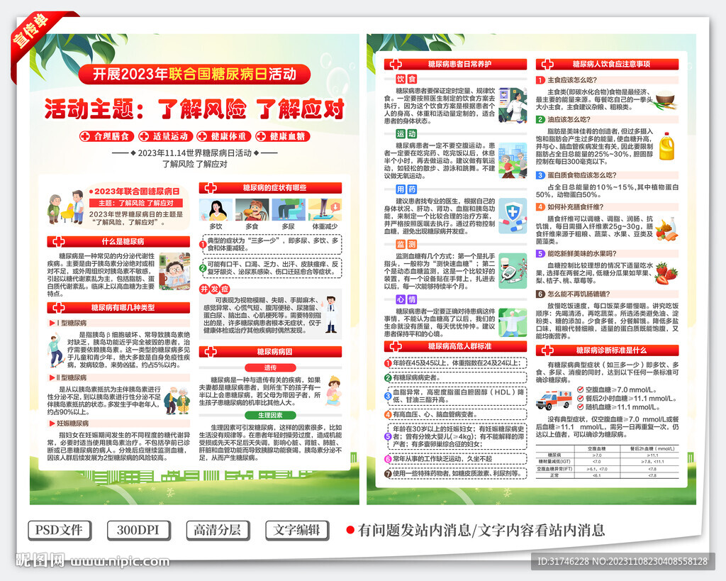 联合国糖尿病日宣传单