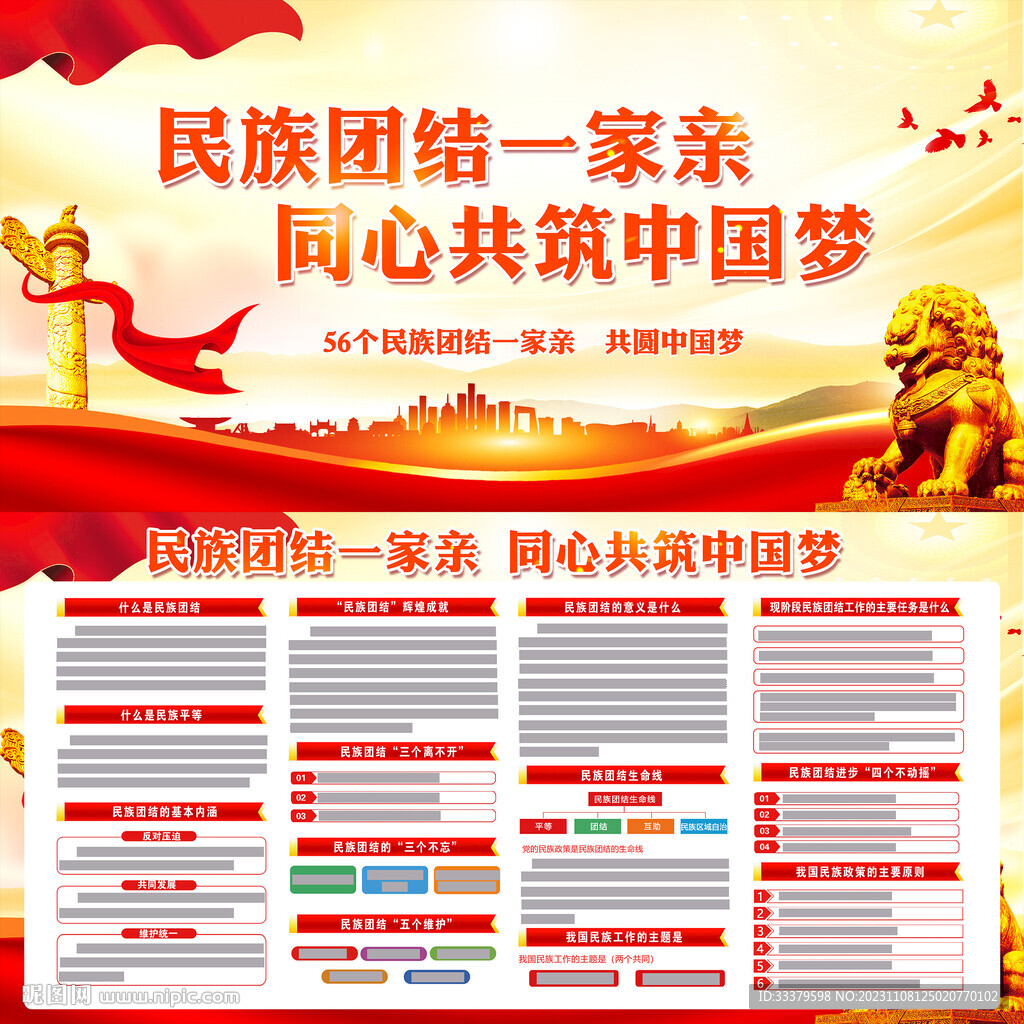 2023年民族团结展板