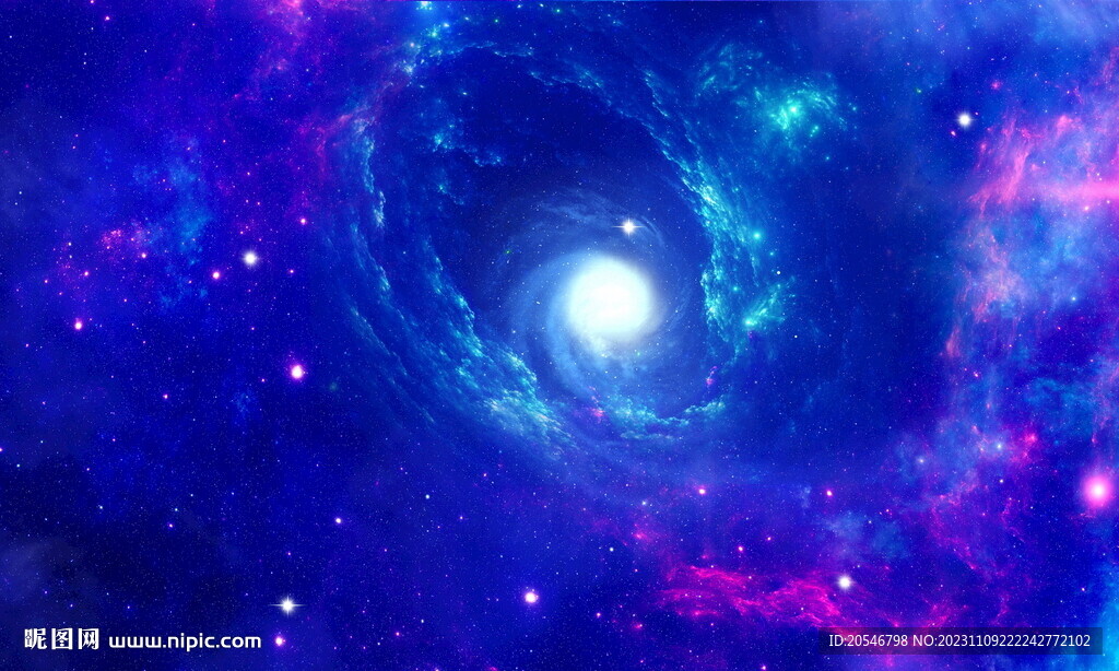 蓝色主播星空背景墙