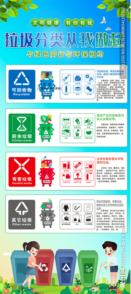 垃圾分类展架