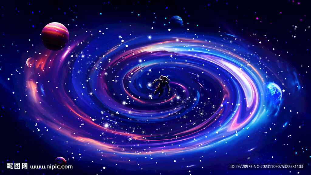 星际星空星球旋涡背景