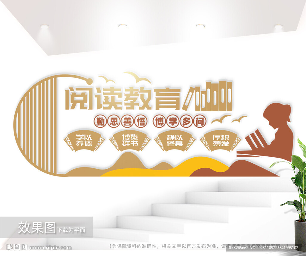 校园励志阅读标语文化墙图片