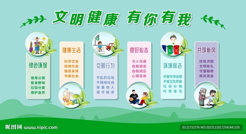 文明健康有你有我展板