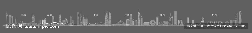 城市线稿