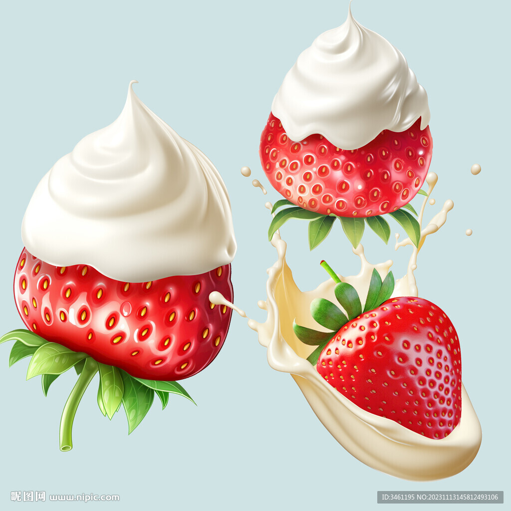 草莓酸奶奶滴分层图