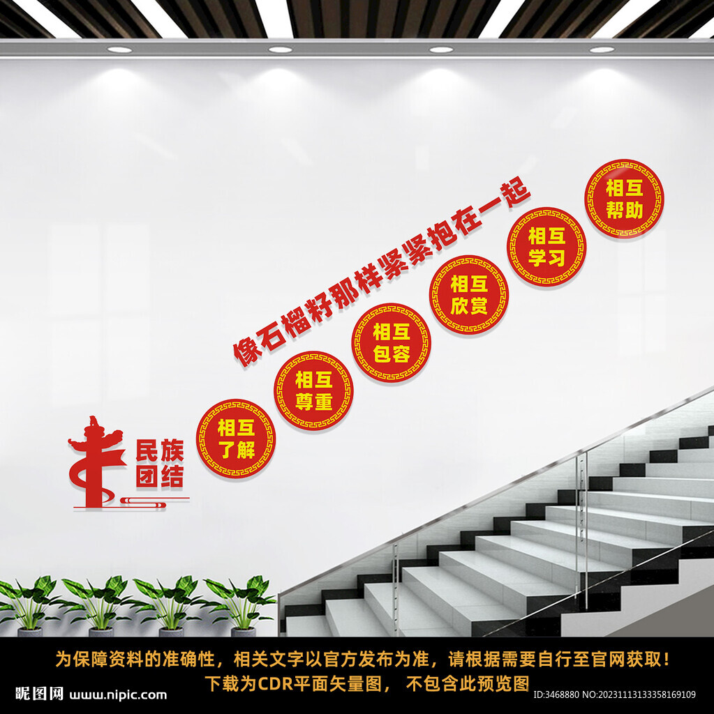 民族团结楼梯文化墙