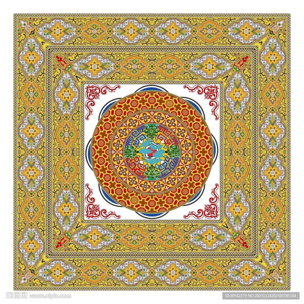 中式花纹宫廷风格地毯