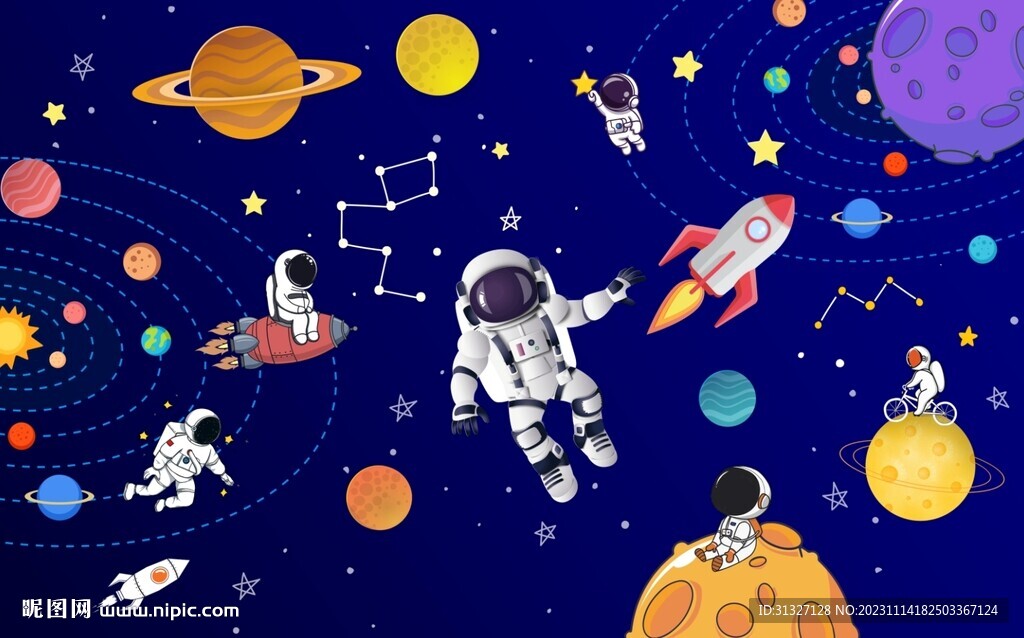 太空星球背景墙图片