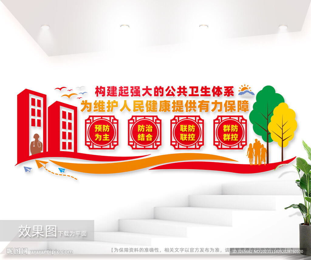 健全公共卫生体系卫健委文化墙