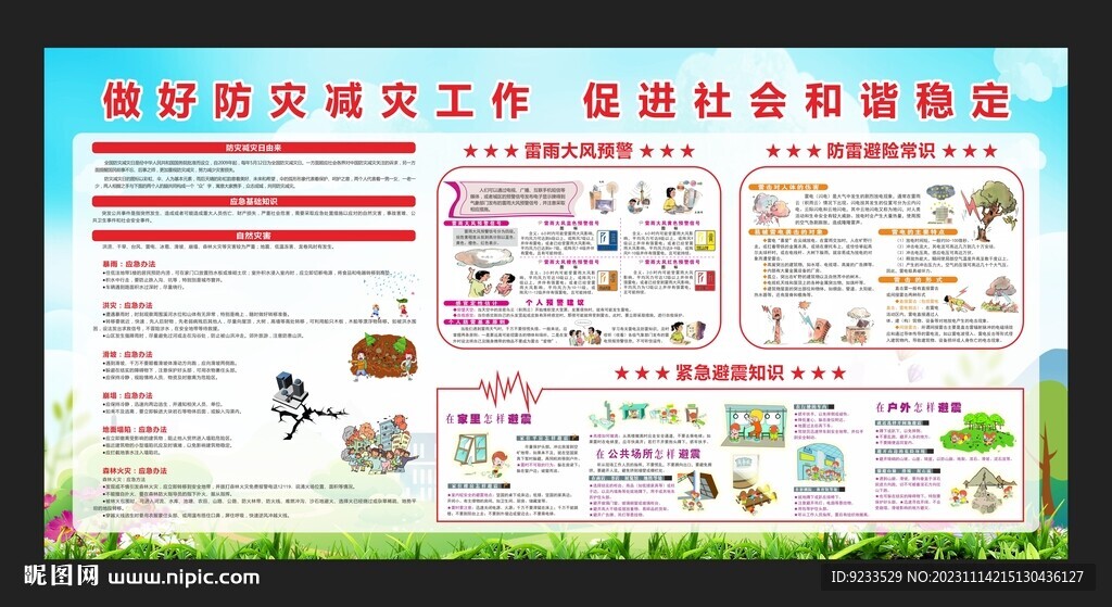 防灾减灾展板