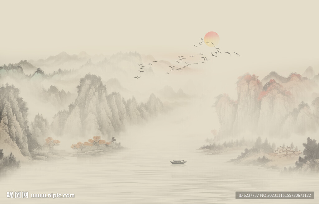 新中式意境山水画