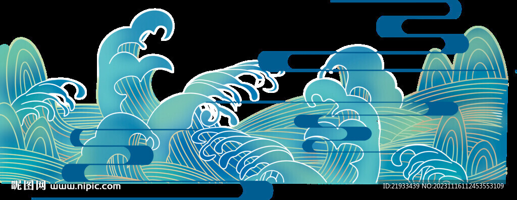 手绘海浪
