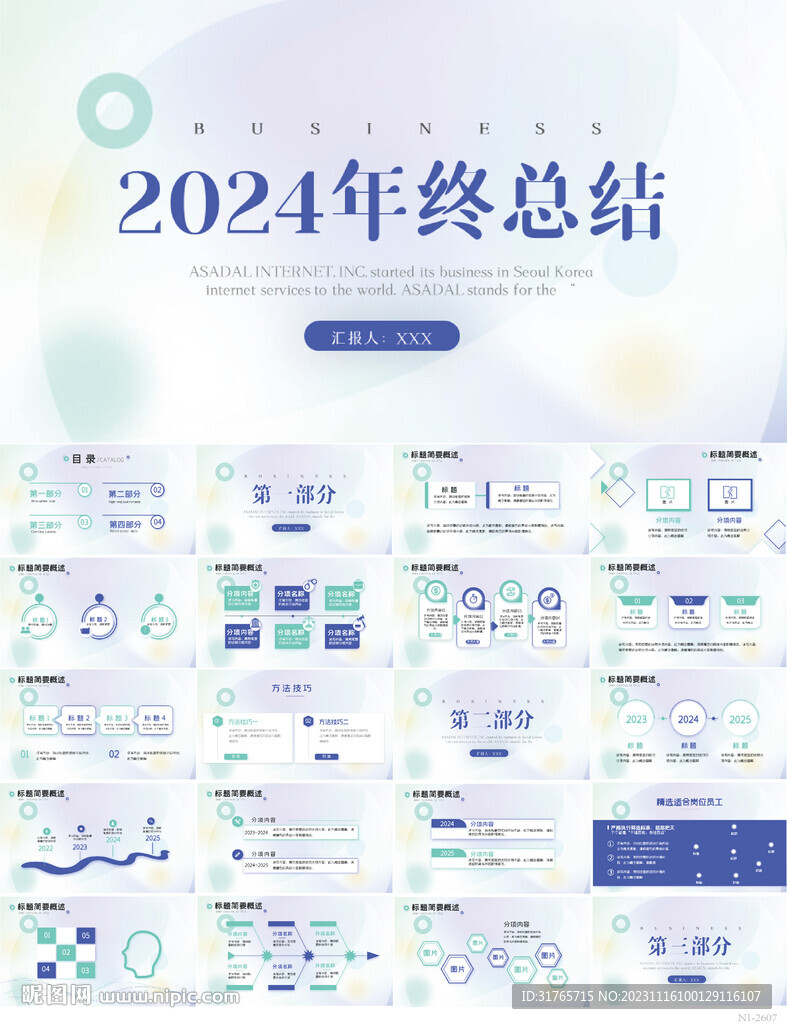 2024年终工作总结汇报PPT