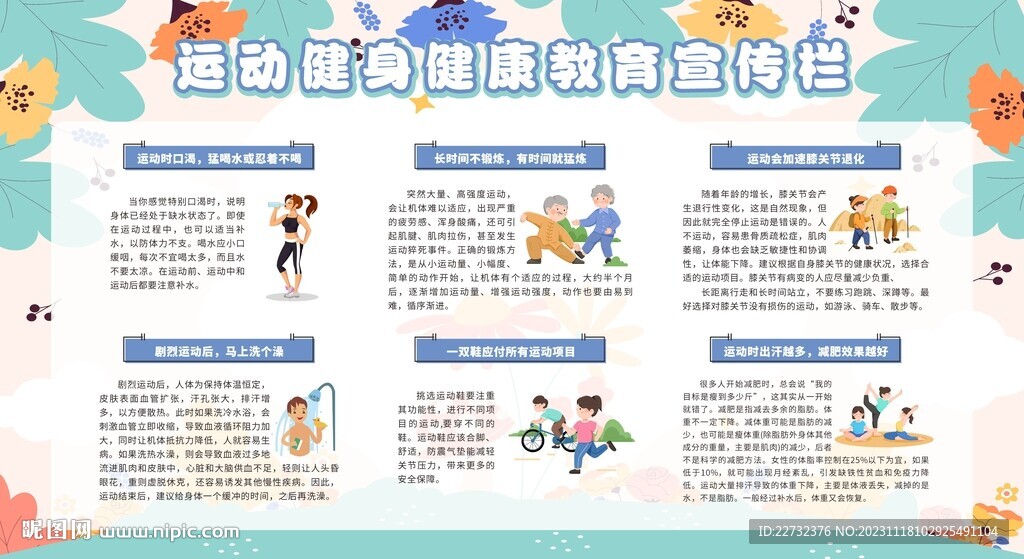 运动健身健康教育宣传栏