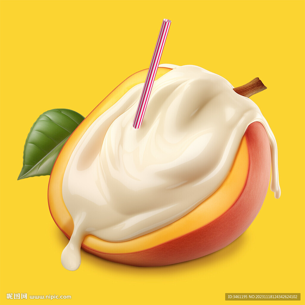 芒果酸奶奶昔分层图