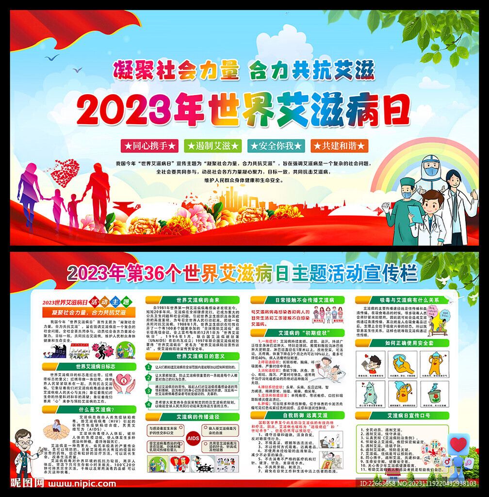 2023艾滋病防治宣传展板
