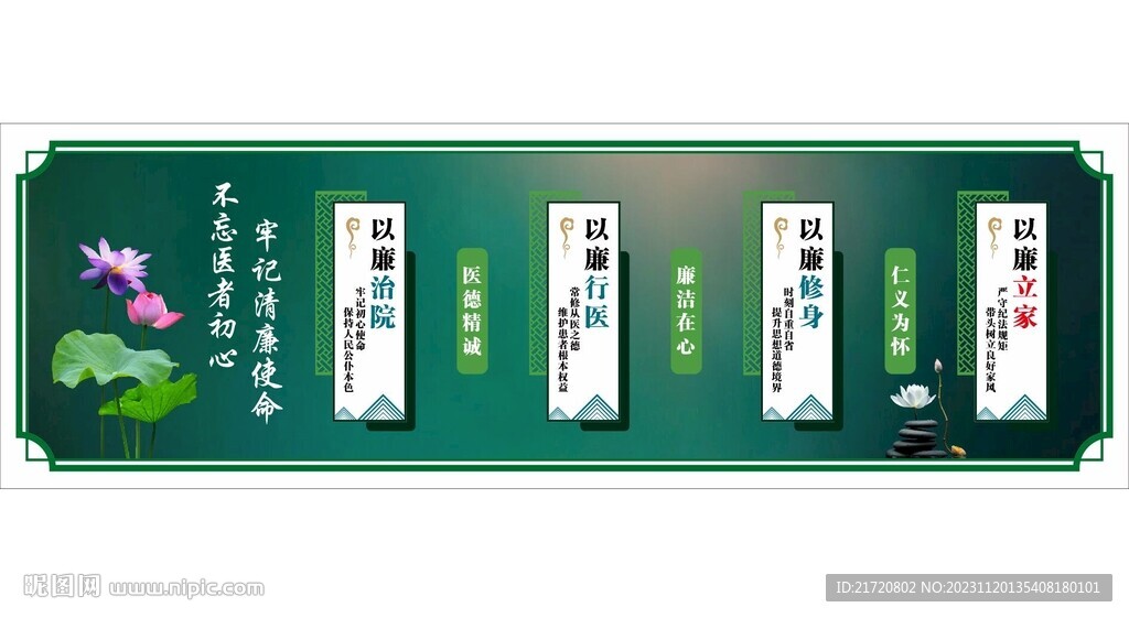 廉洁医院文化墙