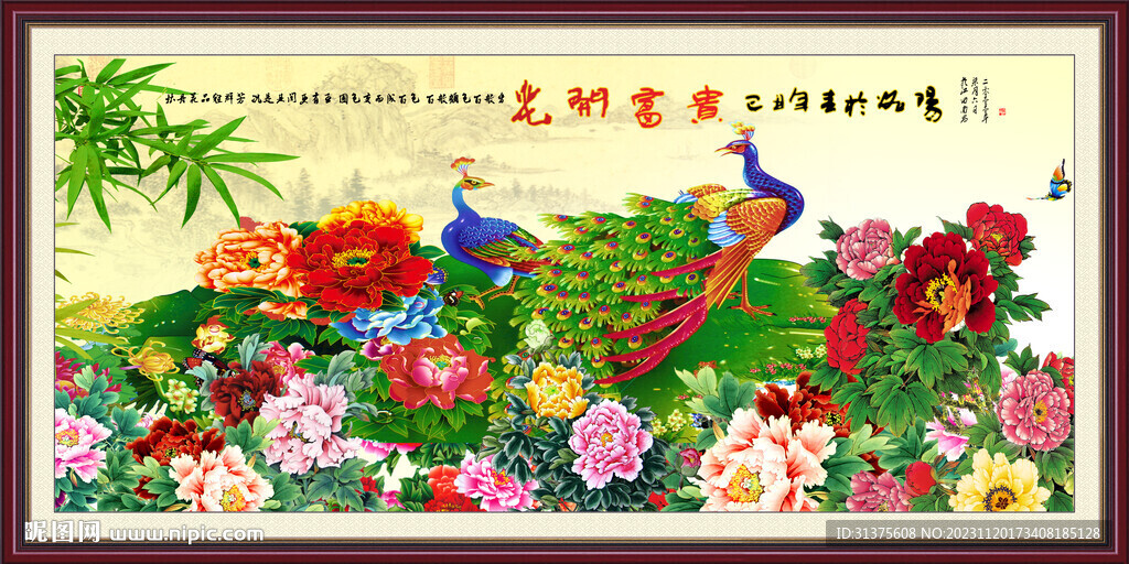 国画孔雀