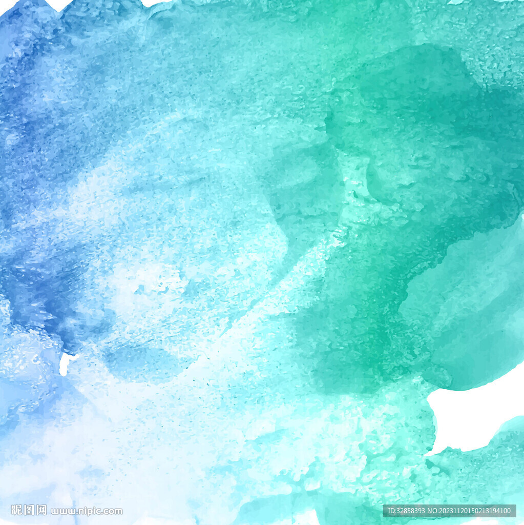 蓝绿色水彩水粉宣纸背景