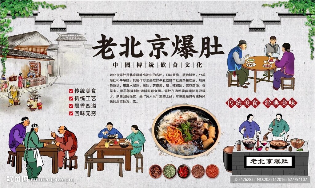 老北京爆肚背景