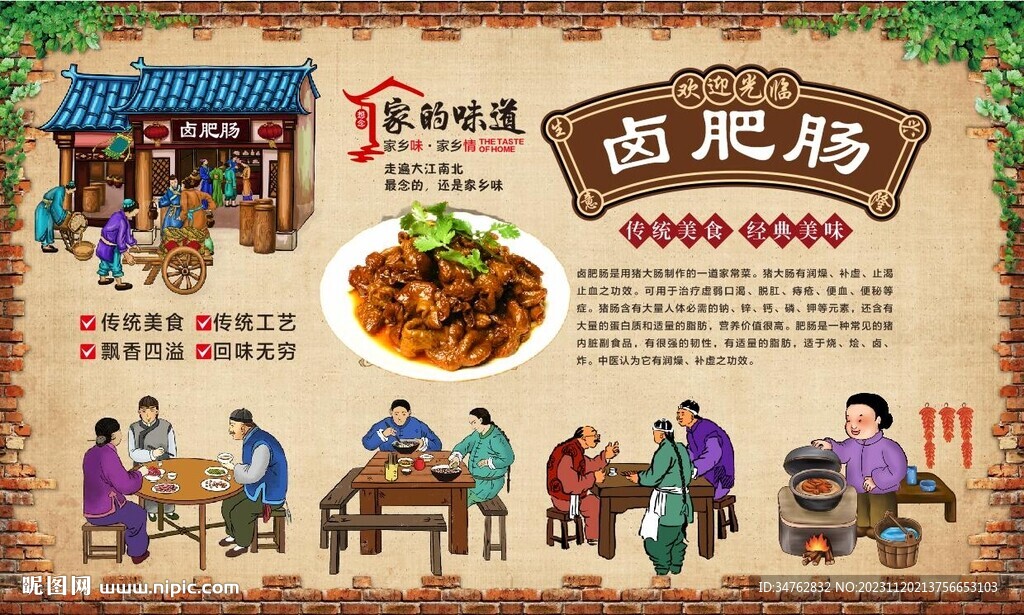卤肥肠背景