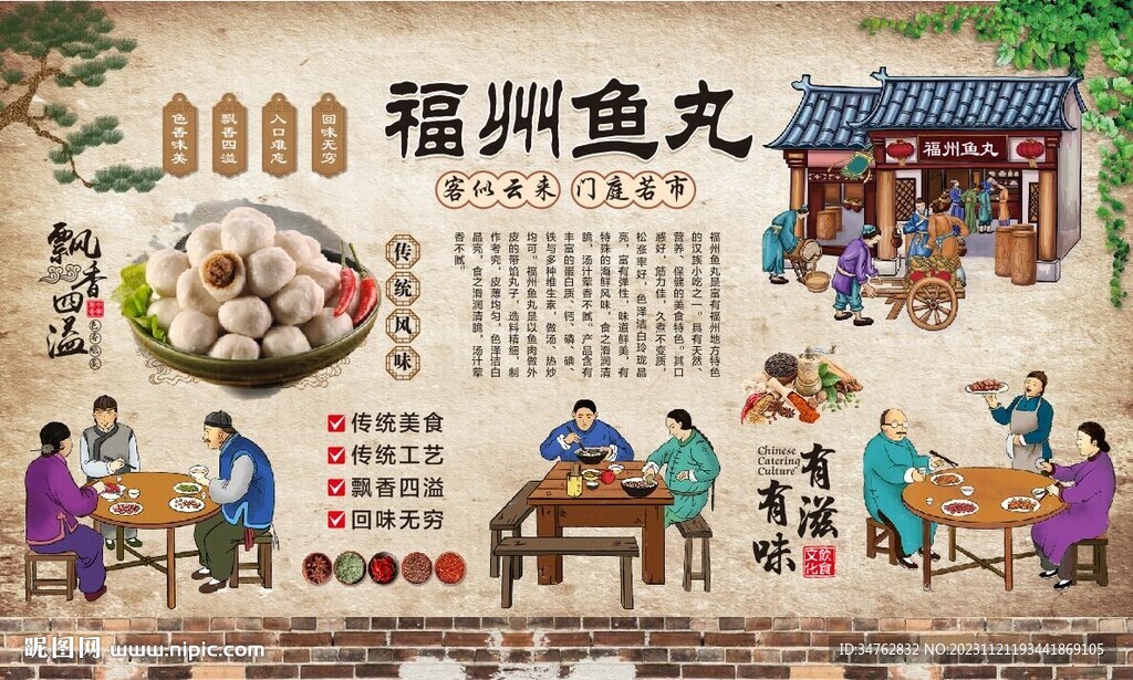 福州鱼丸背景