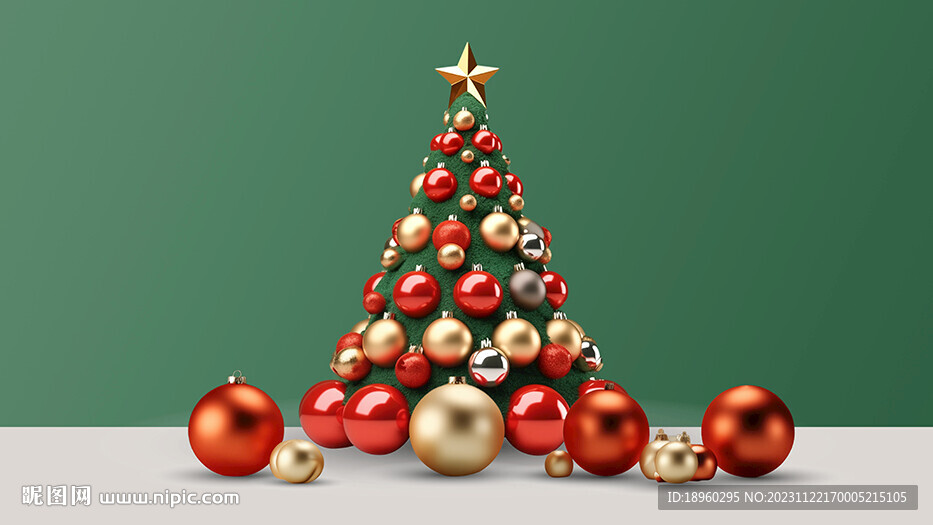 装饰球圣诞树