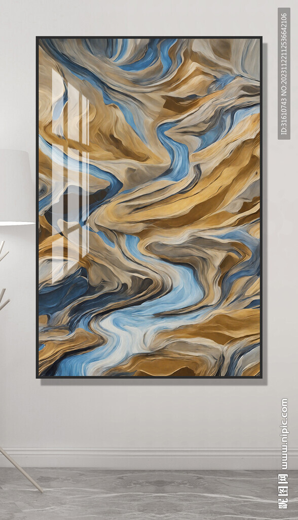 抽象浮雕山水装饰画
