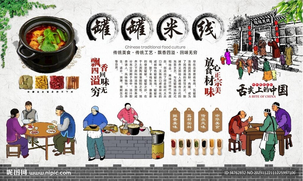 罐罐米线背景