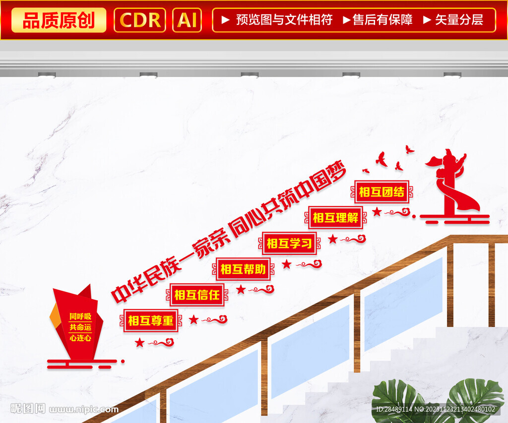 民族团结楼梯文化墙