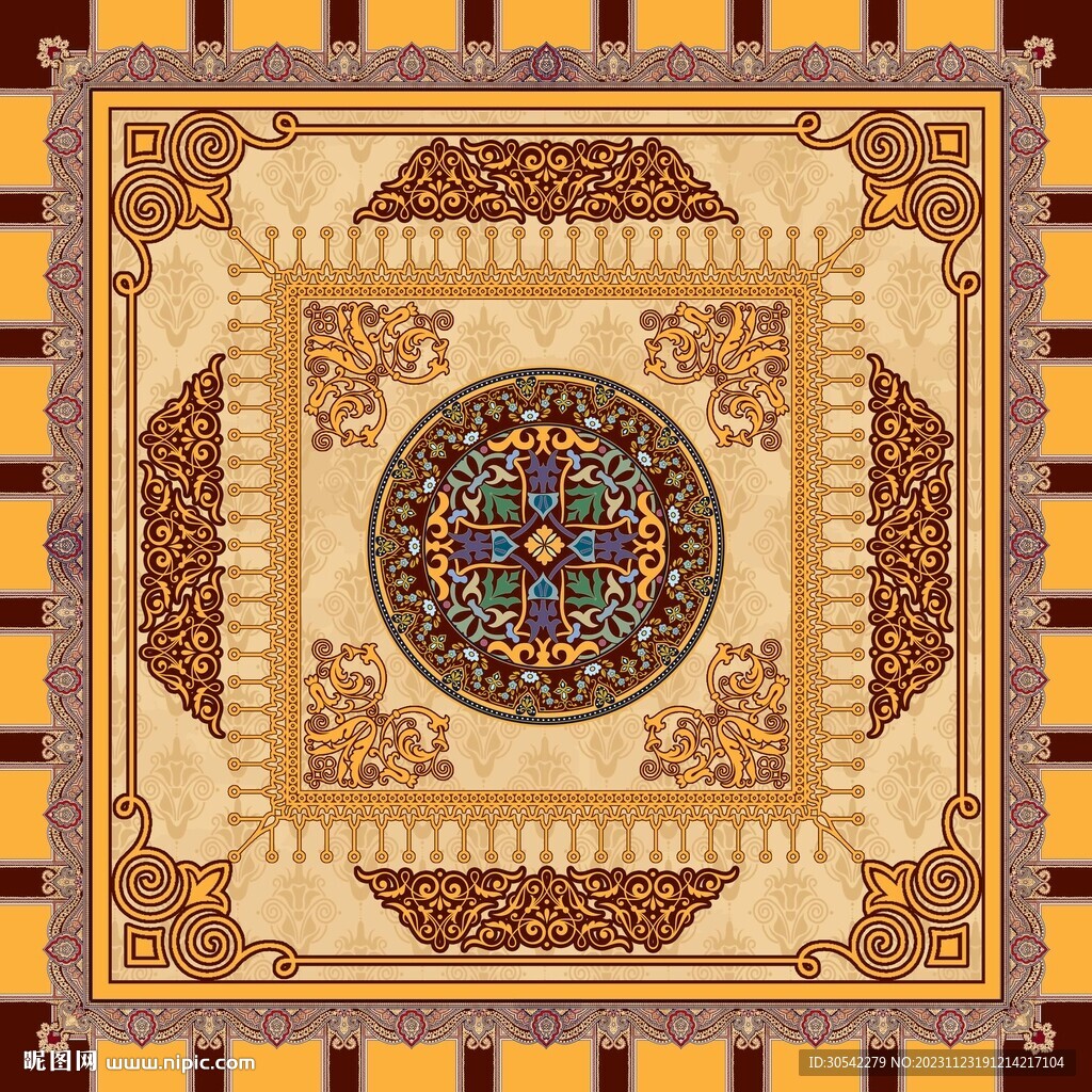欧洲贵族宫廷风格花纹地毯