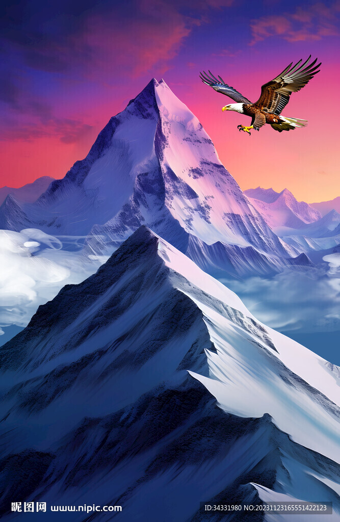 雪山风景画