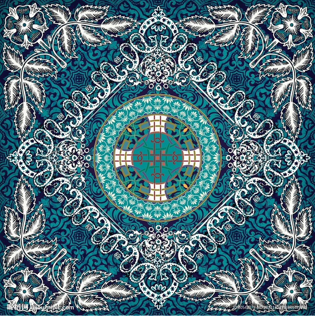 西欧花纹针织地毯