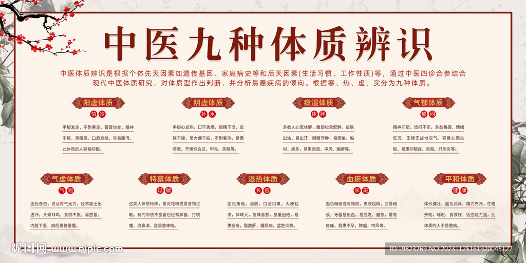 中医九种体质辨识