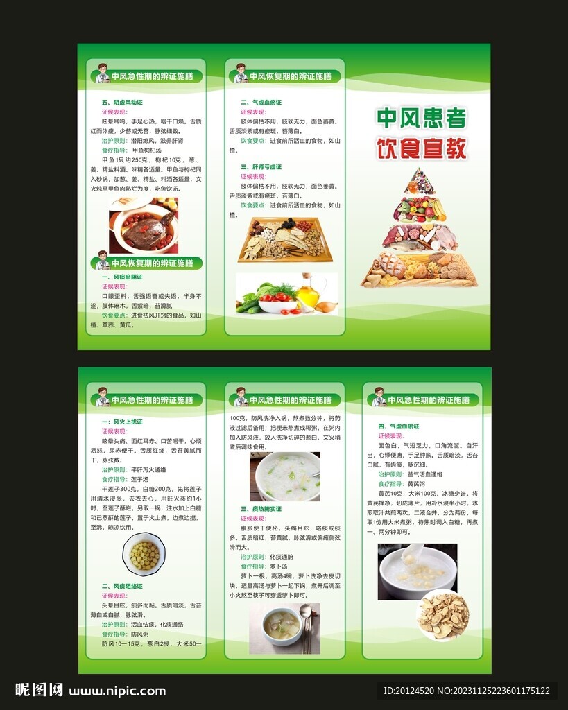中风患者饮食宣教三折页