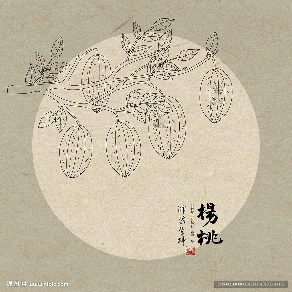 手绘杨桃