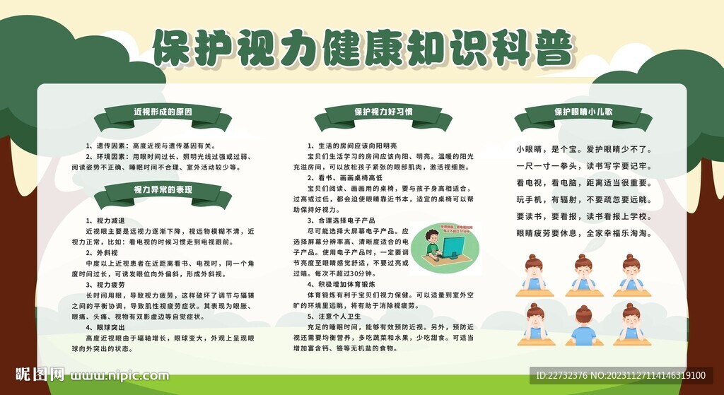 保护视力展板宣传栏