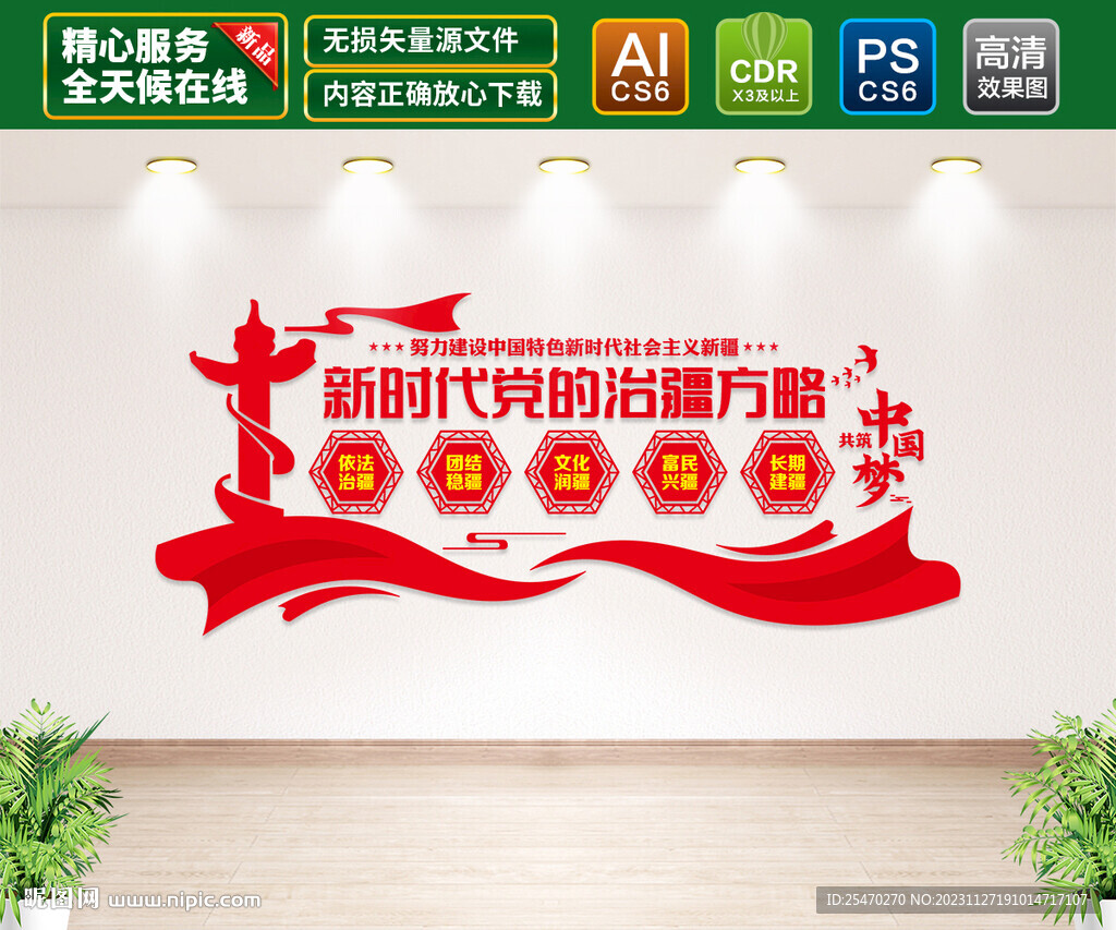 新时代党的治疆方略文化墙