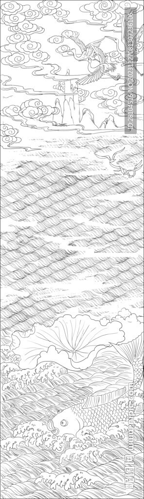 白描水浪