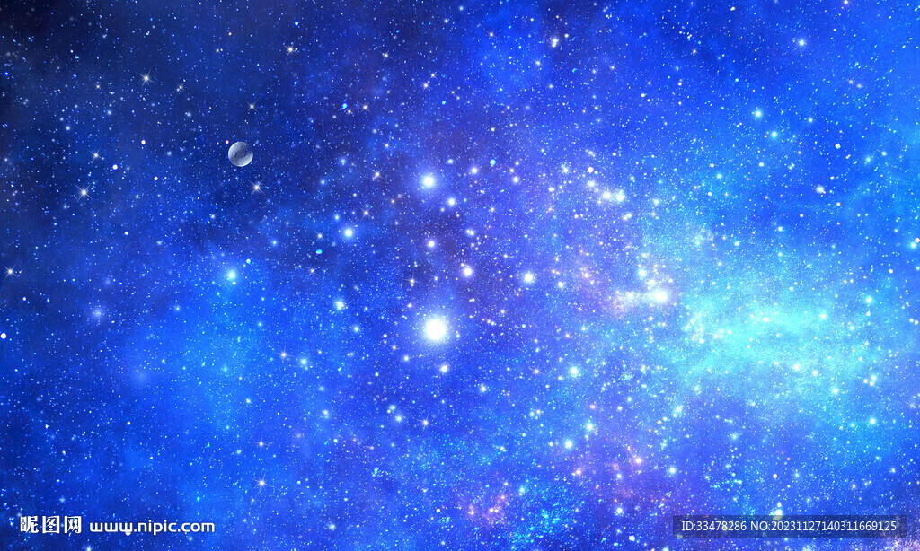 蓝色唯美星空背景墙