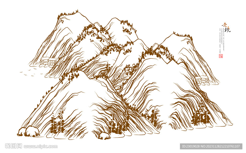 抽象艺术山水画