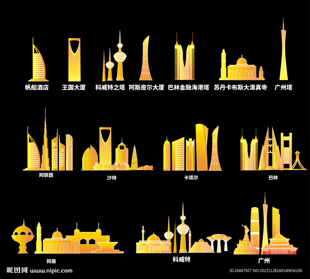 海湾国家标志性建筑