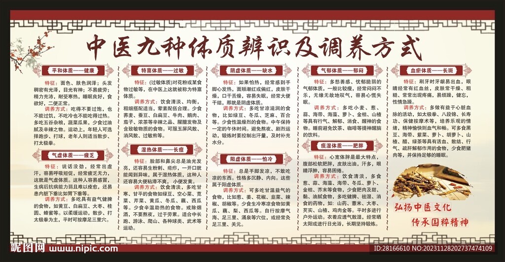 中医九种体质辨识