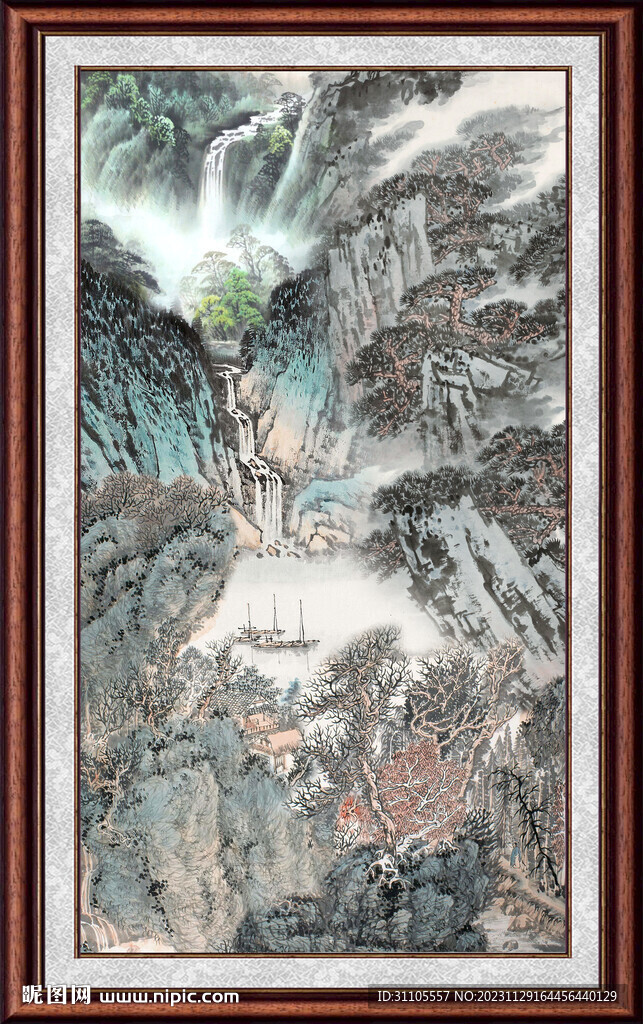 山水竖幅 