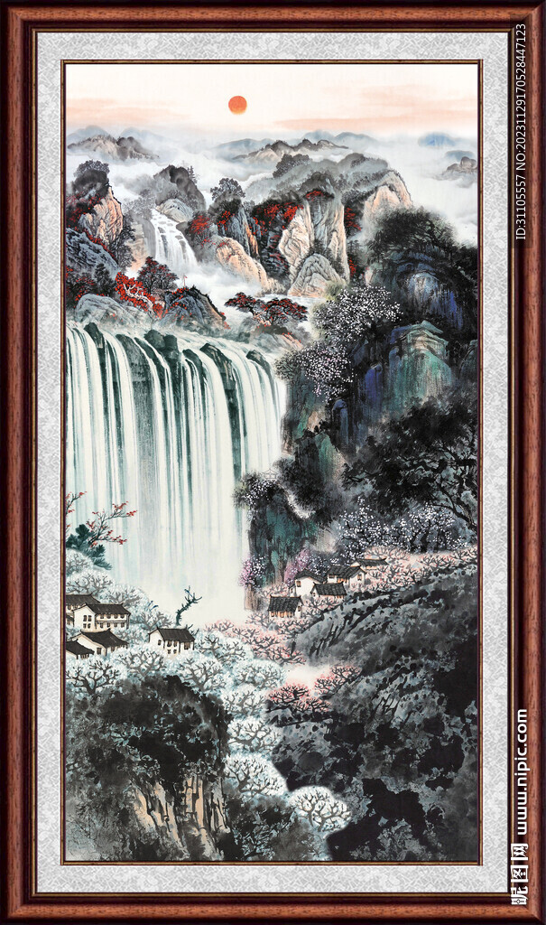竖幅国画 