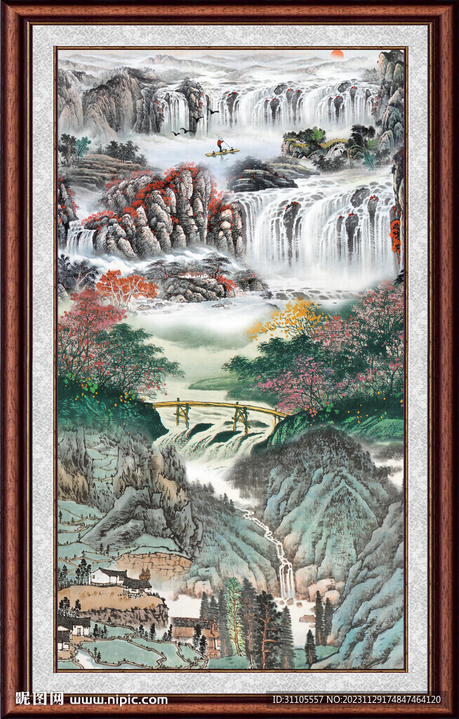 竖幅国画 