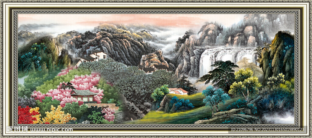 中堂山水画 