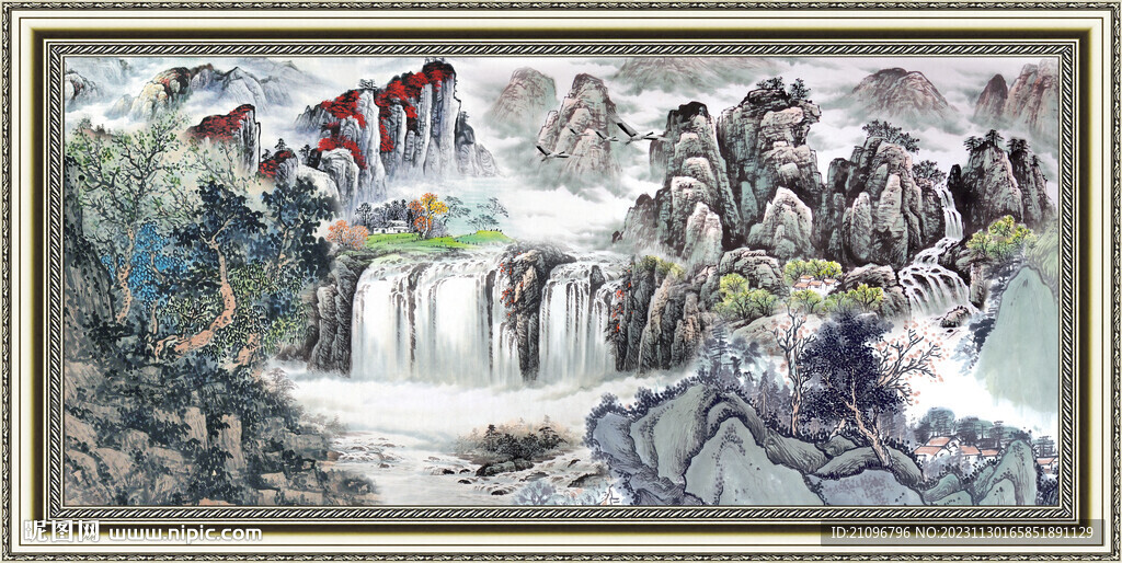 中堂山水画 