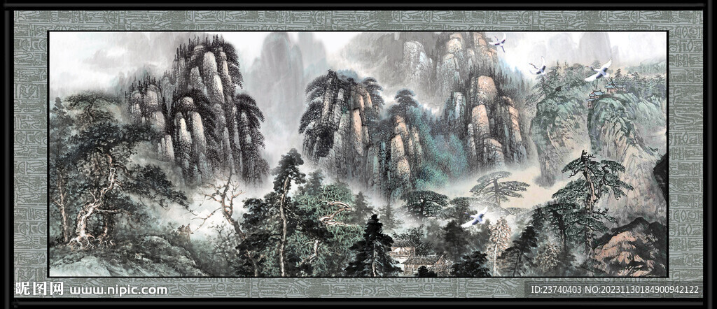 中堂画山水 