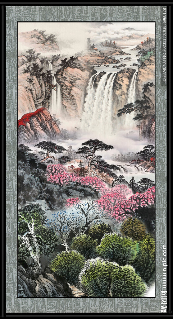 竖幅山水